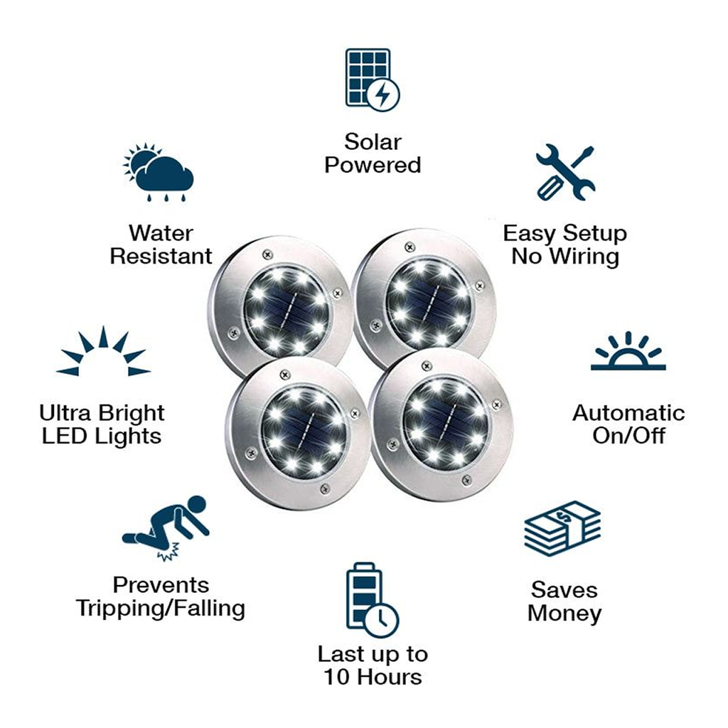 Lampe solaire décorative pour allées extérieures (x4)