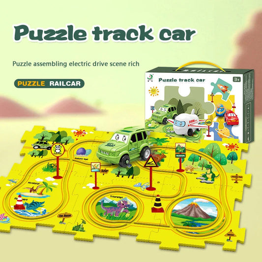 Sähkökäyttöisten ajoneuvojen opettavainen piirros-puzzle 