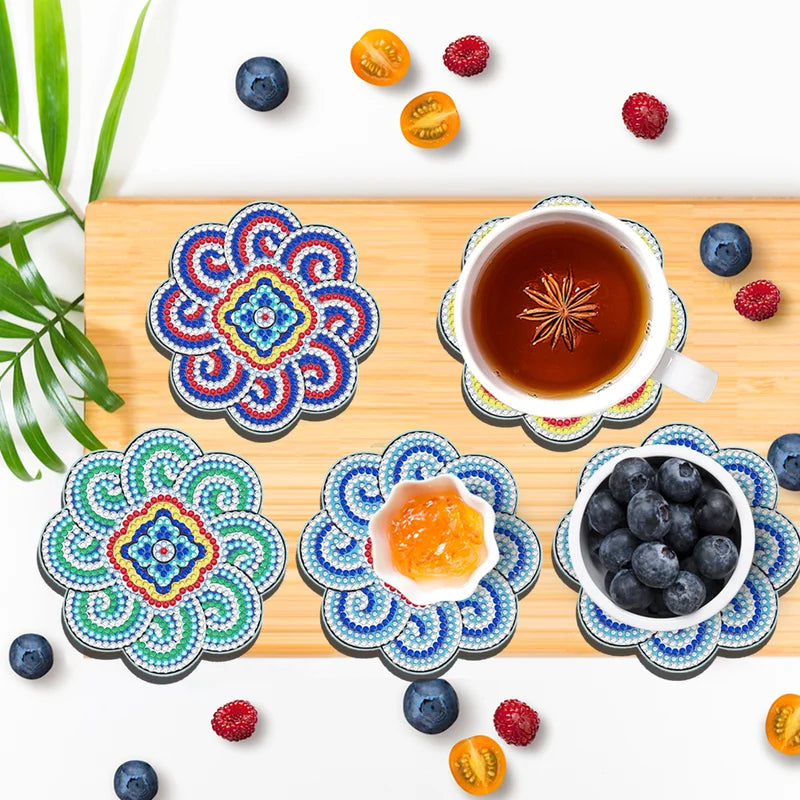 סט תחתיות כוסות DIY עם אבני חן 