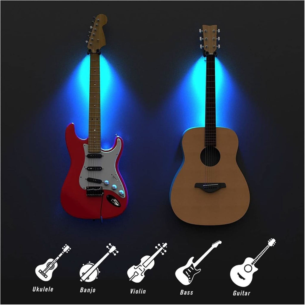 Ścienny uchwyt LED na gitarę – Oświetl swój instrument 