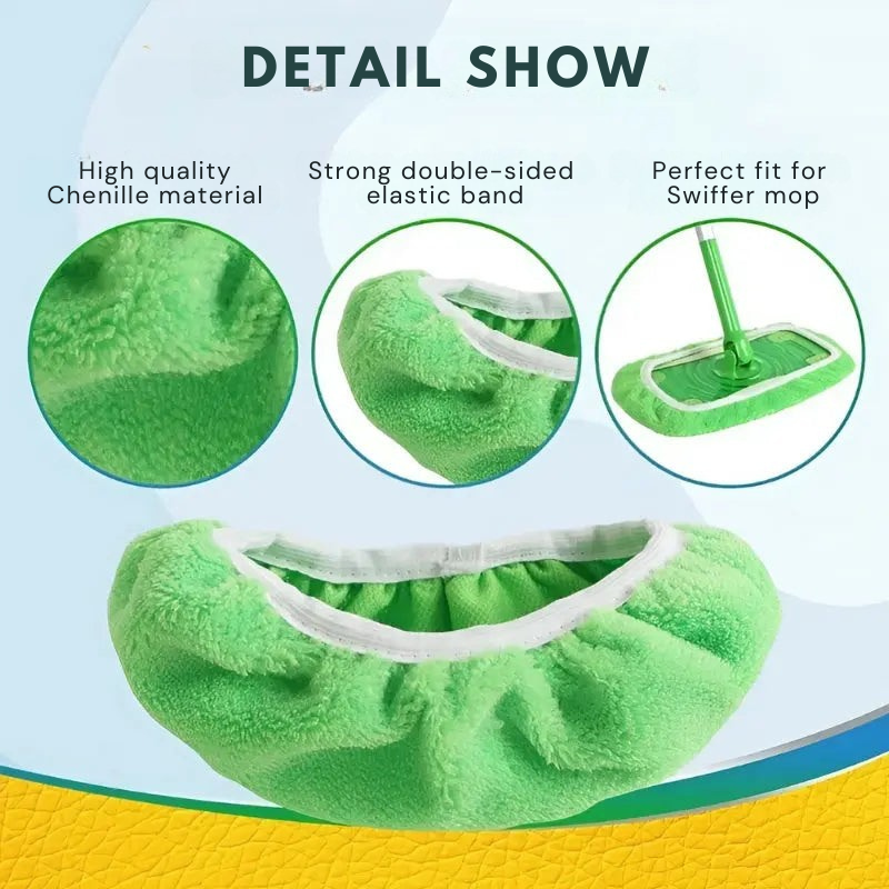 A clever and sustainable cleaning solution with these washable mop covers (x4) 