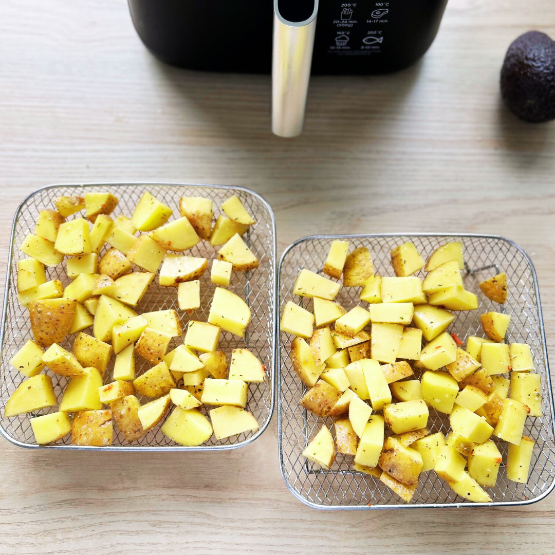 均一な空気調理のためのスタッキングバスケット (x3) 