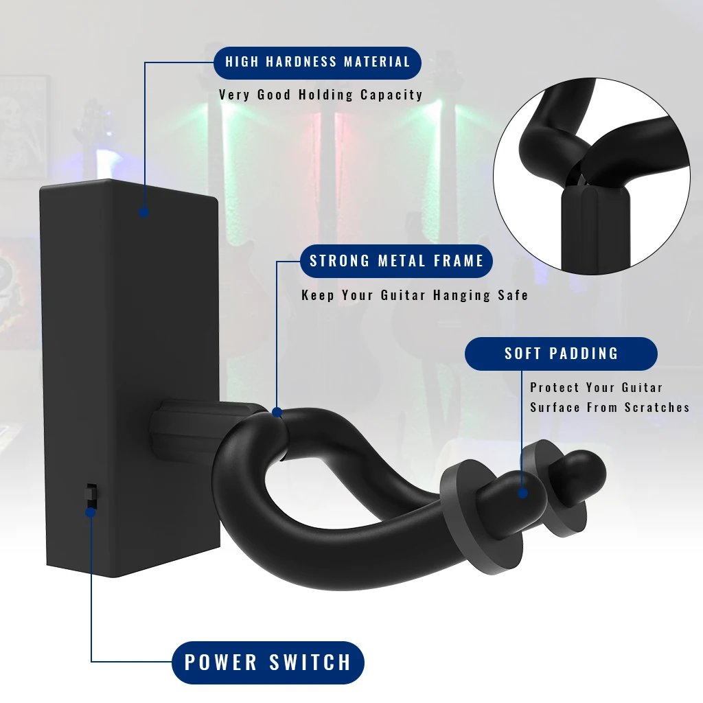 תמיכה קירית LED לגיטרה – האירו את הכלי שלכם 