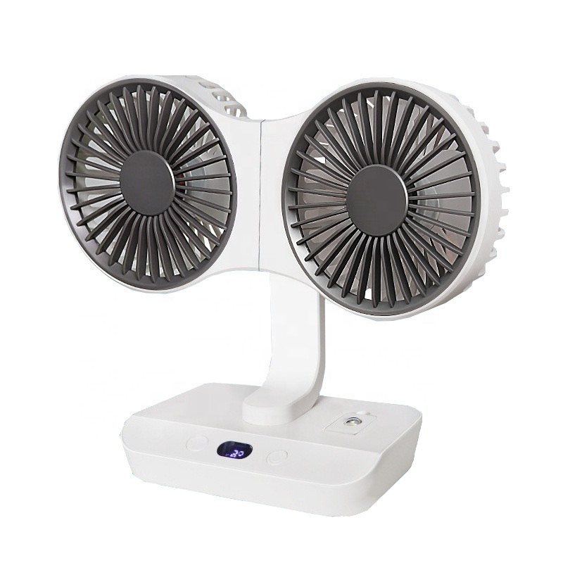 Ventilateur Double Tête Rechargeable Et Orientable