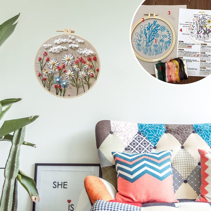 クリエイティブな趣味のためのフラワー刺繍キット 