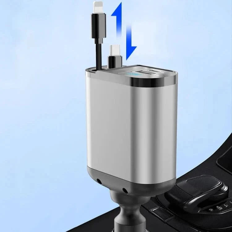 Chargeur voiture rapide avec double port USB intelligent 4-en-1