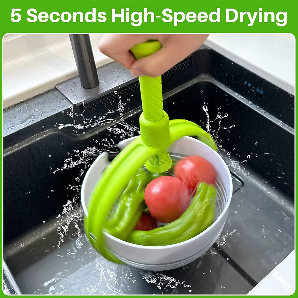 Spinning and rotary dryer for fruits and vegetables 