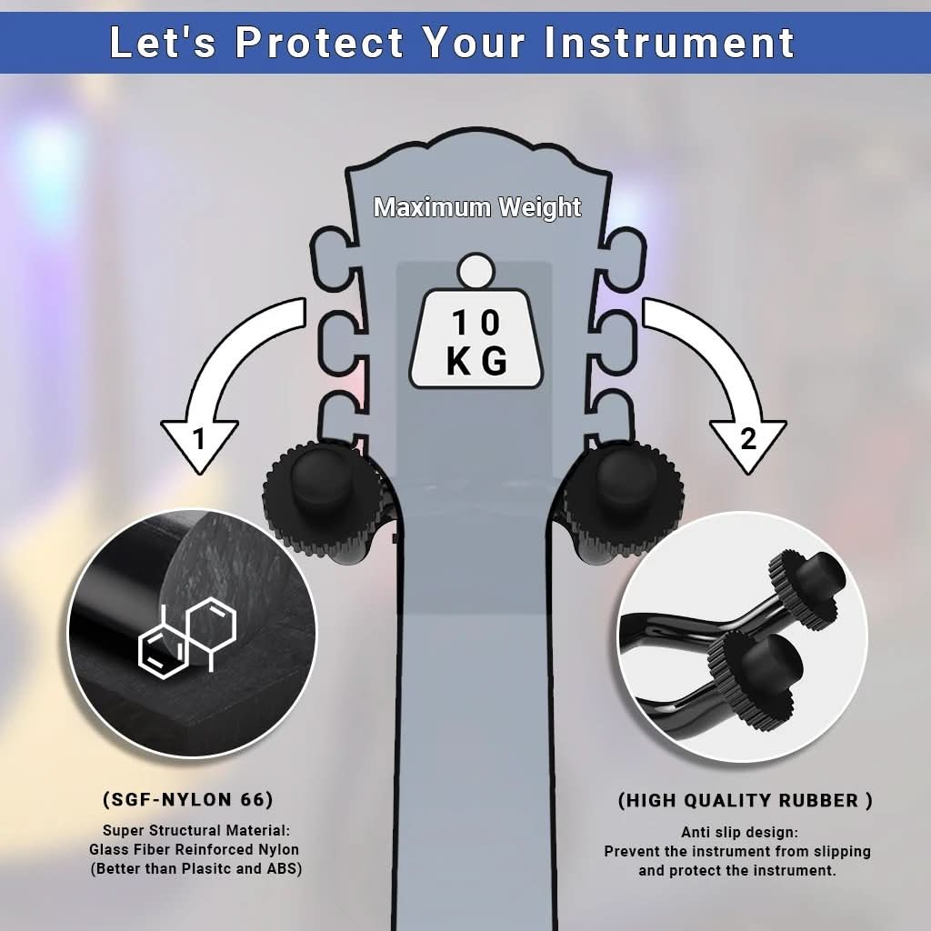 Ścienny uchwyt LED na gitarę – Oświetl swój instrument 