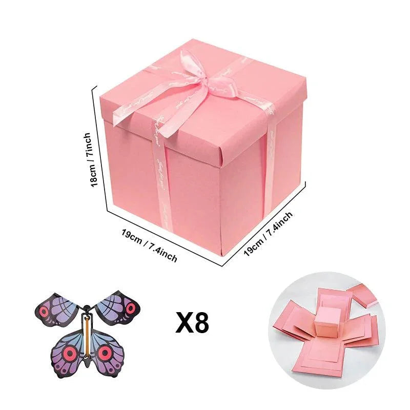 Scatola regalo a esplosione per ricordi — Rosa, foto 17