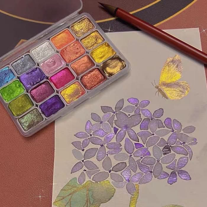Aquarelle nacrée pro – Brillance intense et nuances éclatantes