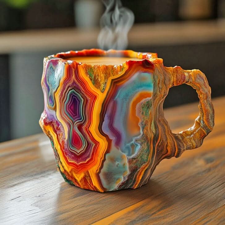 Mineral crystal coffee cup – Natural elegance 