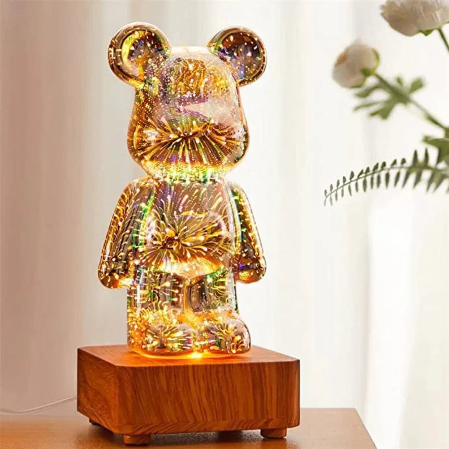 Lámpara decorativa de oso 3D con luz de hadas 