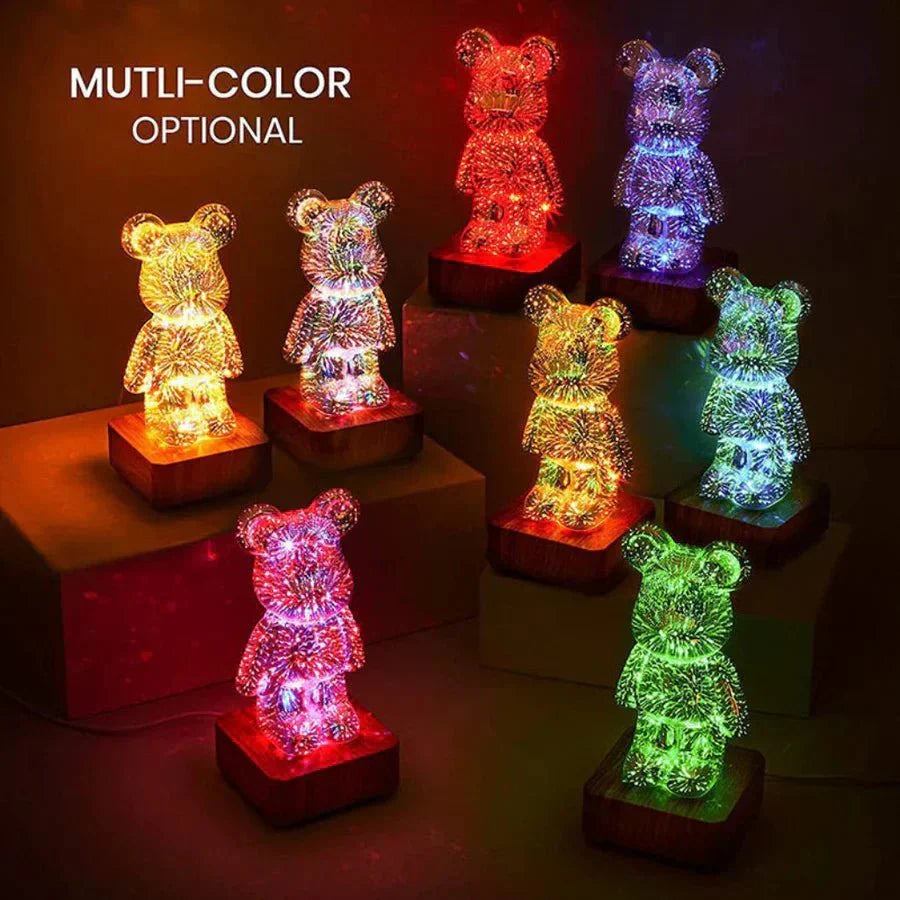 Lámpara decorativa de oso 3D con luz de hadas 