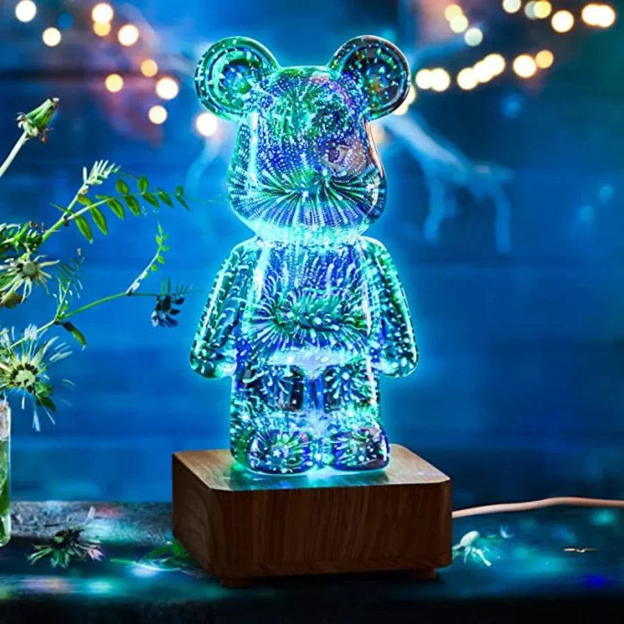 Lámpara decorativa de oso 3D con luz de hadas 