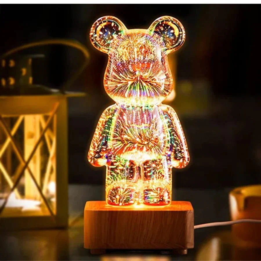 Lámpara decorativa de oso 3D con luz de hadas 